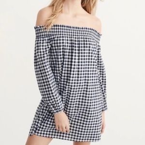 A&F Gingham Off Shoulder Dress